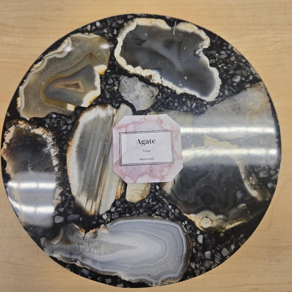 Bundle Agate Stone Trivet Decorative Hot Plate (2)
